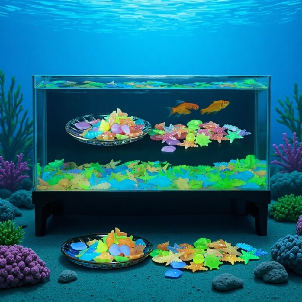 Aquarium Plant Grow Light - หินเรืองแสงในทะเล เปลือกหอยเรืองแสง ปลาดาวหลากสีสัน สำหรับตกแต่งตู้ปลา ตกแต่งภูมิทัศน์ ให้แสงสว่างในตู้ปลา