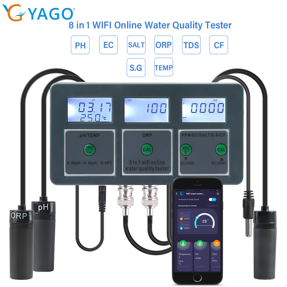 Planted Aquarium Test Kit - YAGO 8 in 1 WiFi เครื่องทดสอบคุณภาพน้ำในตู้ปลาสมาร์ท
