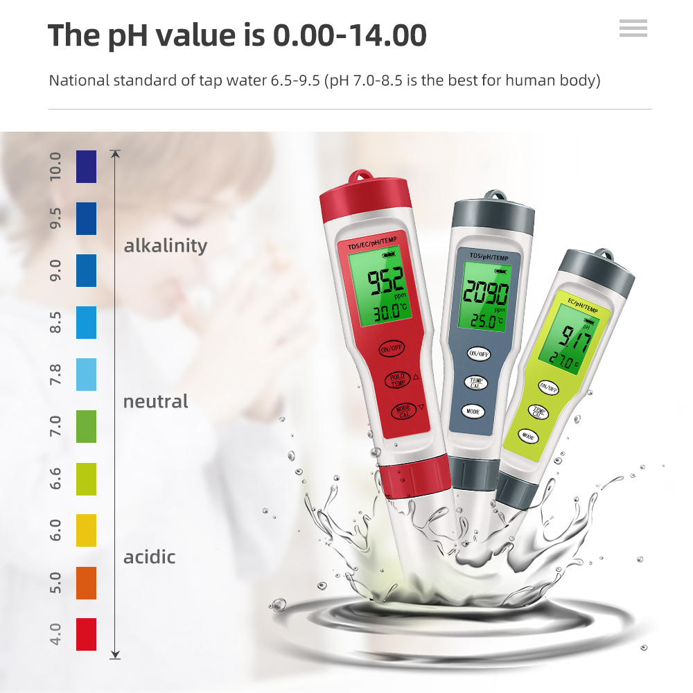 Planted Aquarium Test Kit - เครื่องทดสอบคุณภาพน้ําแบบดิจิตอล TDS PH Meter PH/TDS/EC/เครื่องวัดอุณหภูมิสําหรับสระว่ายน้ําน้ําดื่มพิพิธภัณฑ์สัตว์น้ํา
